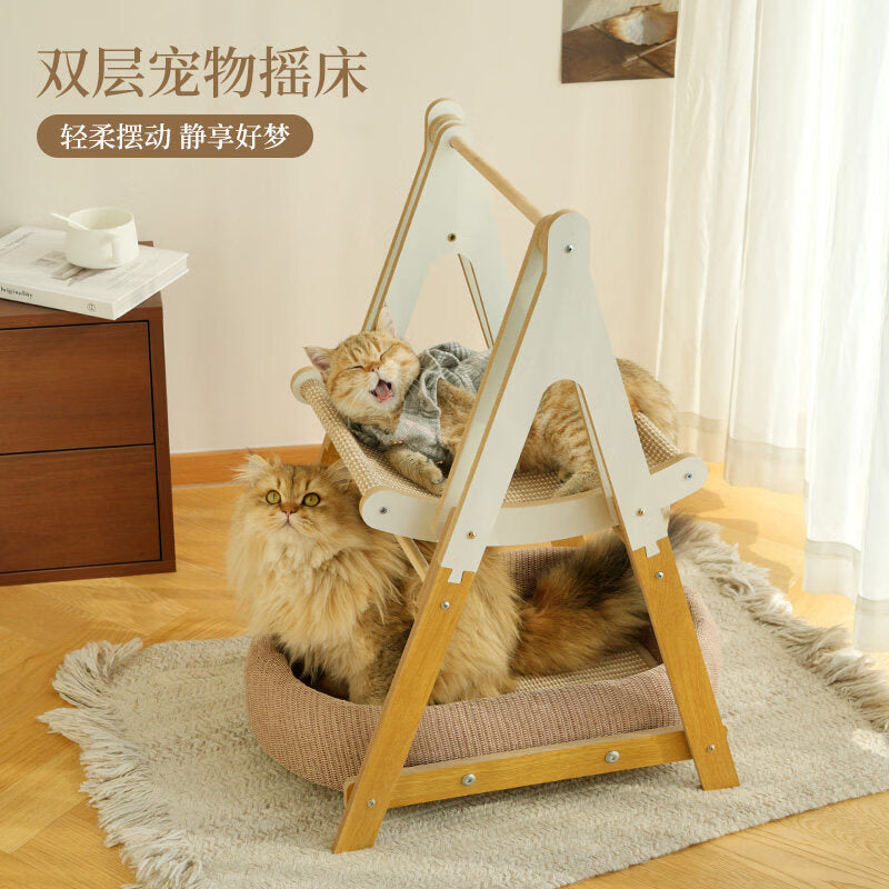 双层猫窝猫抓板摇床瓦楞纸猫窝无色无味安全卫生趣味猫抓板猫玩具