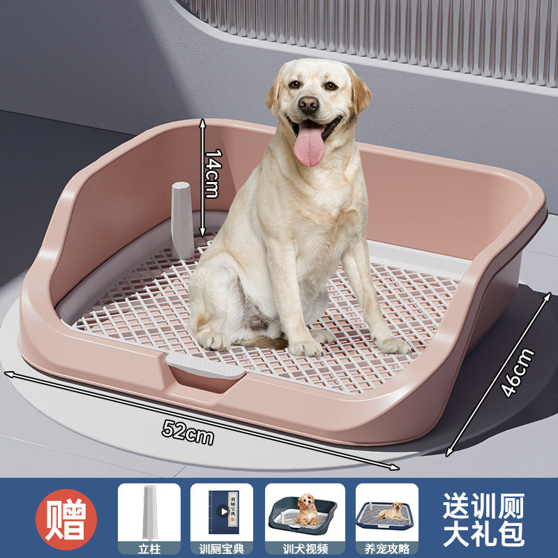狗厕所超大号小中大型犬平板高围栏防外溅狗狗尿盆送立柱厂家批发