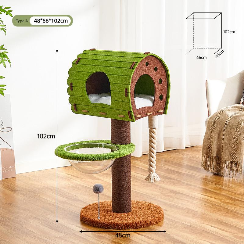Feline Haven: Cozy Cat Tree & Bed Combo for Cats Fish Fun - CatebyPets