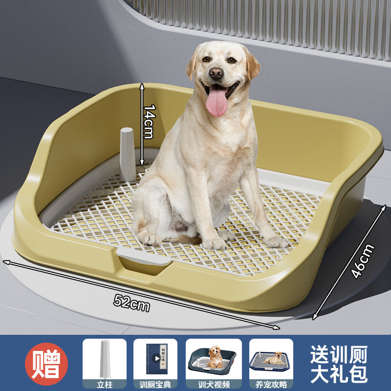 狗厕所超大号小中大型犬平板高围栏防外溅狗狗尿盆送立柱厂家批发