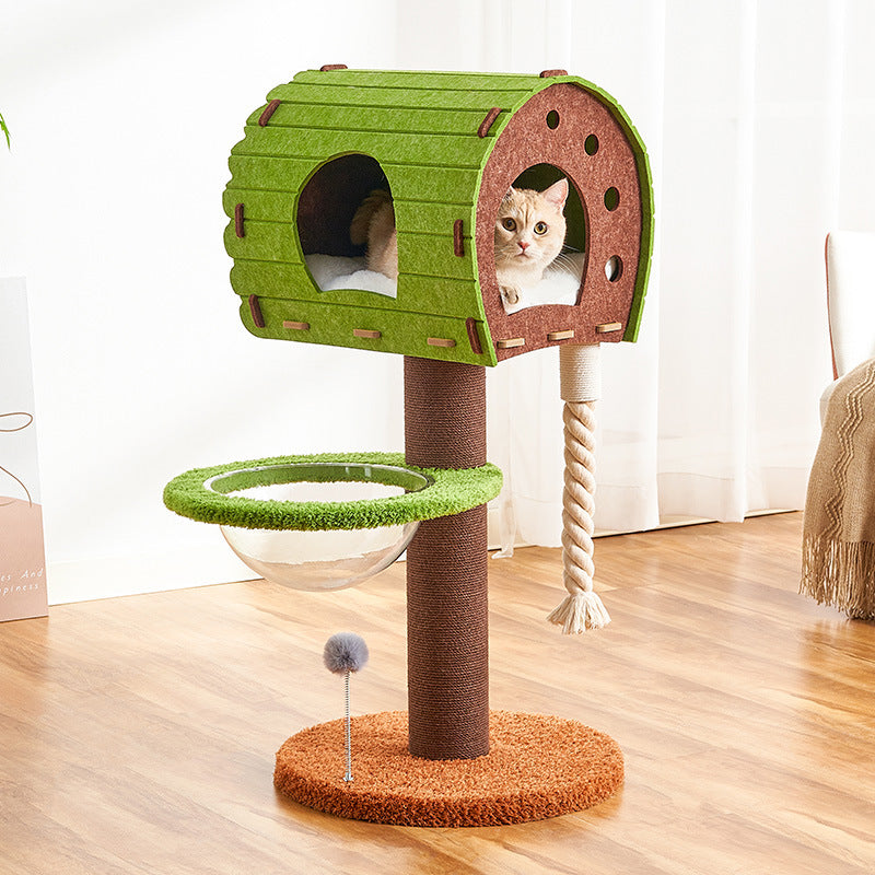 Feline Haven: Cozy Cat Tree & Bed Combo for Cats Fish Fun - CatebyPets