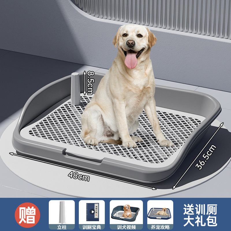 狗厕所超大号小中大型犬平板高围栏防外溅狗狗尿盆送立柱厂家批发