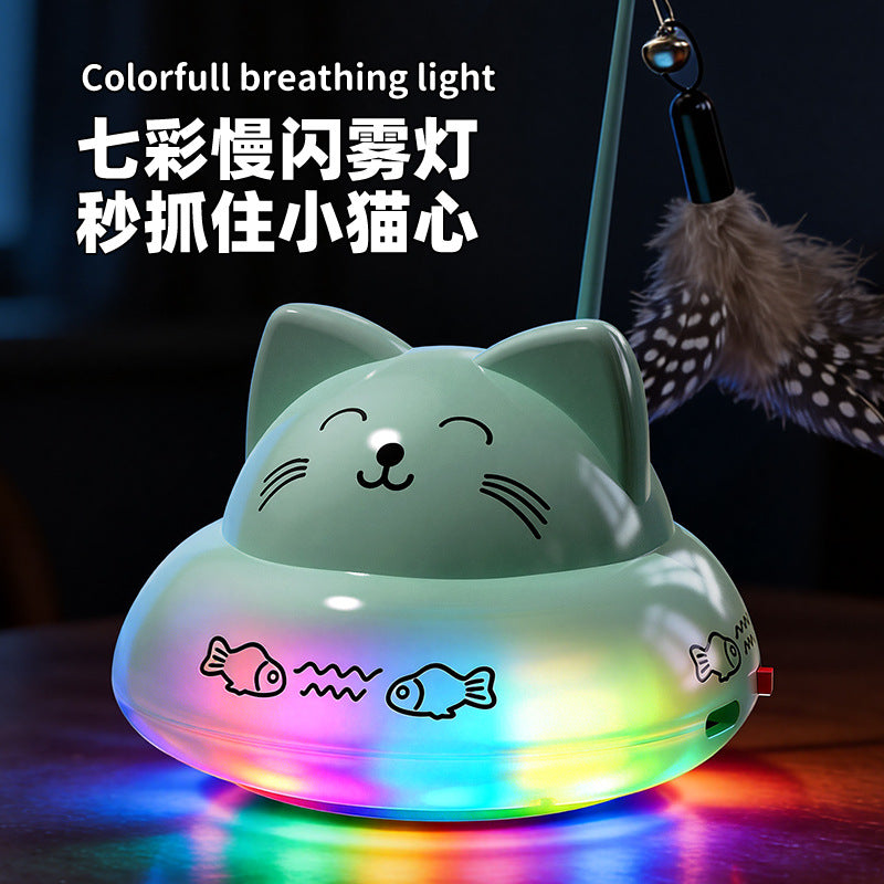 智能自动逗猫玩具自嗨解闷电动感应猫咪玩具羽毛逗猫棒宠物用品