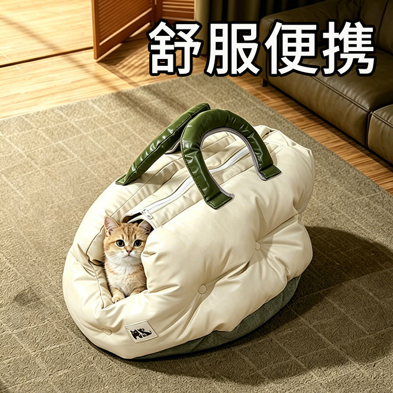 便携提手猫窝外出专用狗窝中小型犬猫外出车载居家两用窝批发代发