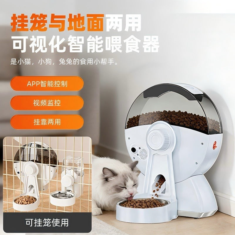 宠物智能喂食器高清摄像自动喂养器定时定量远程投喂狗狗猫咪WiFi