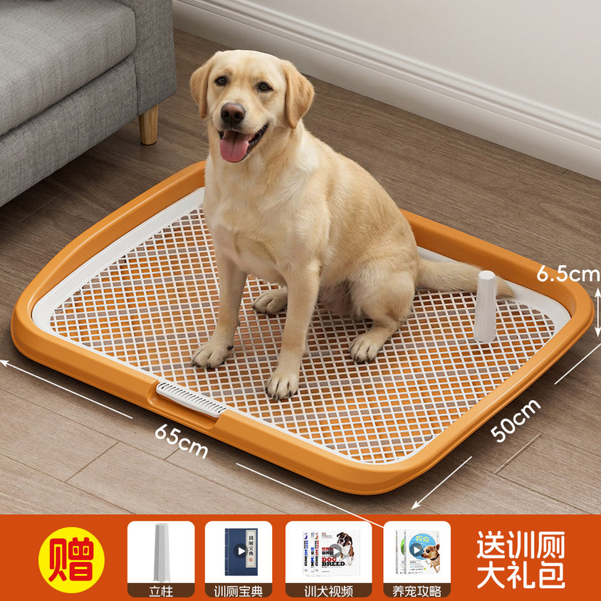 狗厕所超大号小中大型犬平板高围栏防外溅狗狗尿盆送立柱厂家批发
