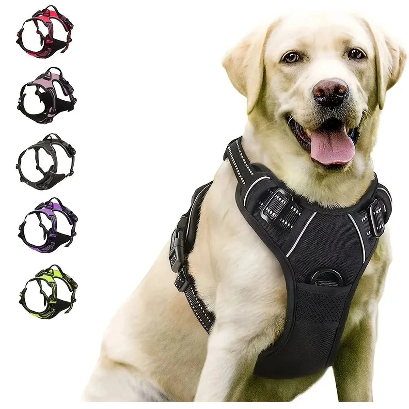 Dog Collars Harness Big Vests Leash Pet Shop Everything for Dogs Leather Puppy Accessories Medium Small Set - CatebyPets