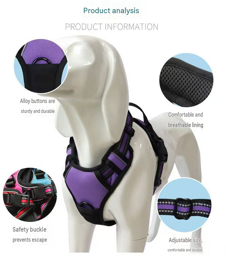 Personalized Dog Harness And Leash Set, Leather Vest Comfort Set - CatebyPets
