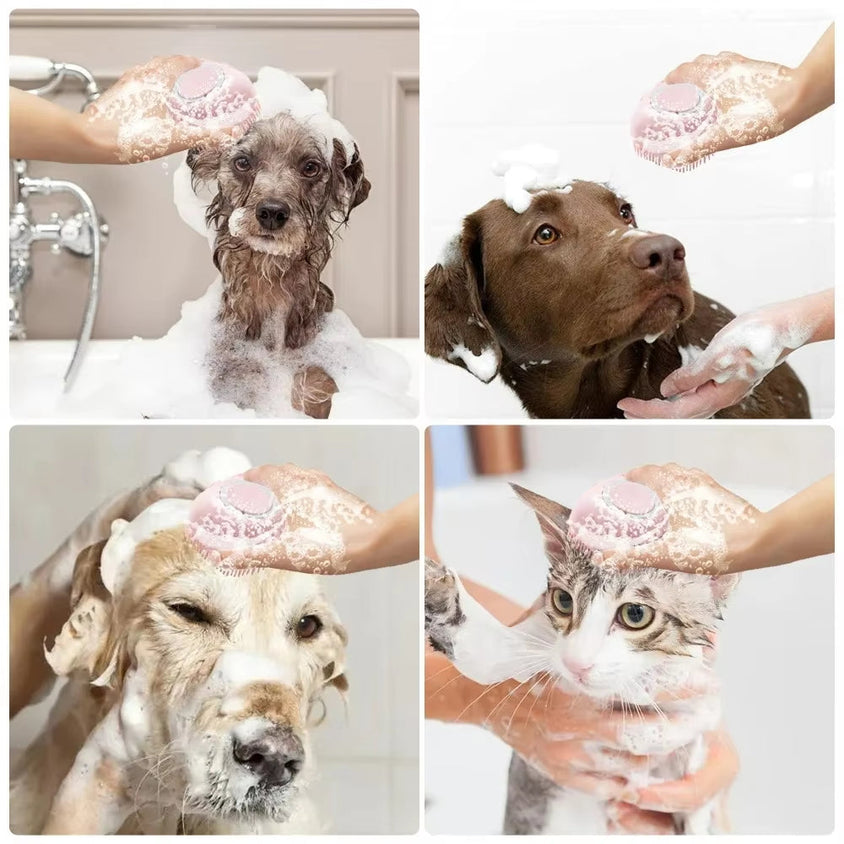 Bathroom Puppy Big Dog Cat Bath Massage Gloves - CatebyPets