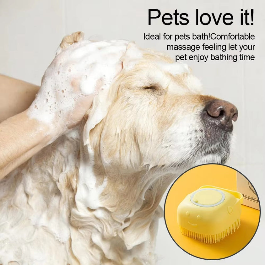 Bathroom Puppy Big Dog Cat Bath Massage Gloves - CatebyPets