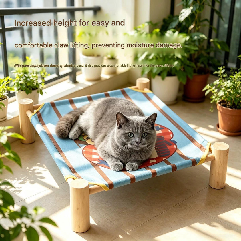 Pet Bed House: All-Season Wooden Removable Washable Comfort