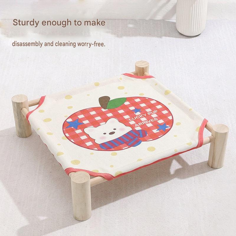 Pet Bed House: All-Season Wooden Removable Washable Comfort