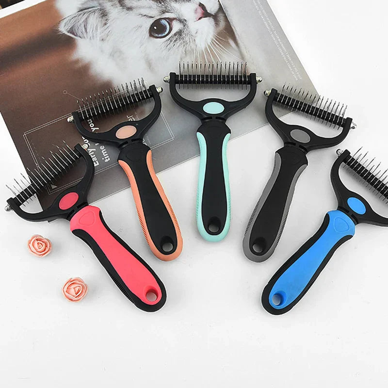 Professional Pet Deshedding Brush Grooming Shedding Supplies - CatebyPets