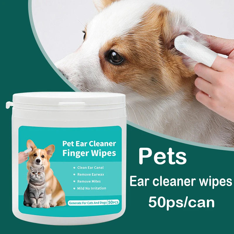 Pet cleaning products  Ear cleaning wipes  Ear care fingertips  Ear mite removal  Cat and dog ear cleaning pet products - CatebyPets