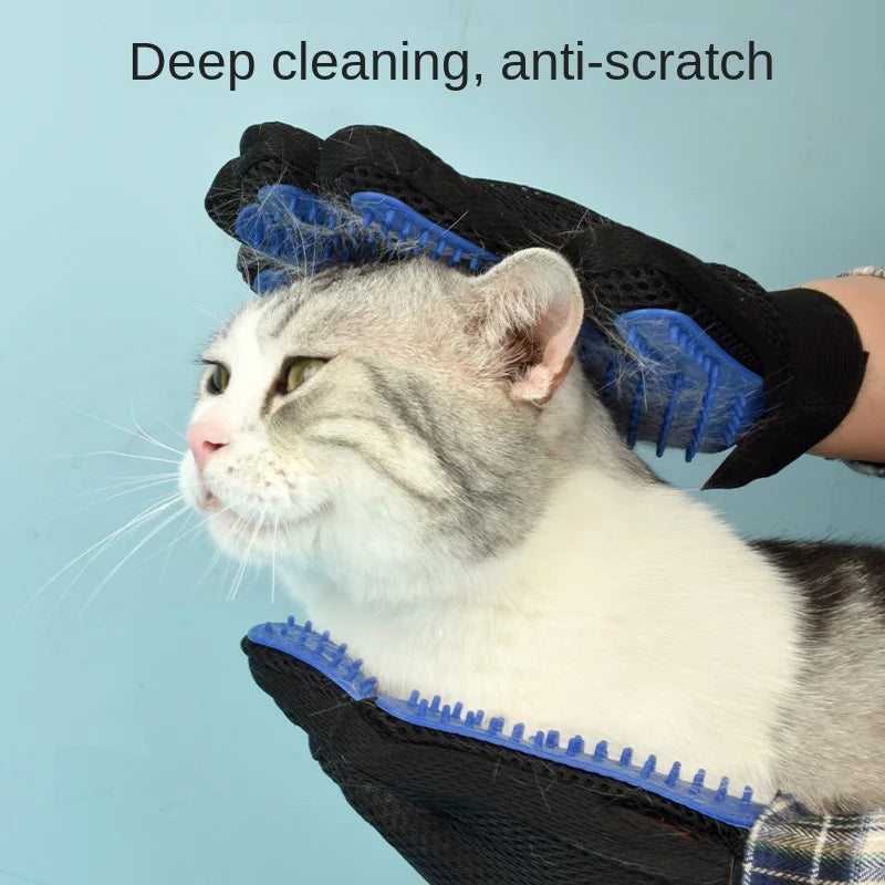 Silicone Pet Grooming Gloves Cats Hair Brush and Comb Gloves to Bathe Dogs Cleaning Hair Removal  for Dog Animal Use Supplies - CatebyPets