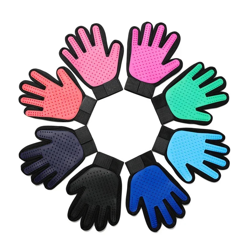 Silicone Pet Grooming Gloves Cats Hair Brush and Comb Gloves to Bathe Dogs Cleaning Hair Removal  for Dog Animal Use Supplies - CatebyPets