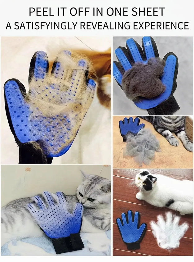 Pet Hair Glove Remover Silicone Grooming Gloves For Cats & Dogs - CatebyPets