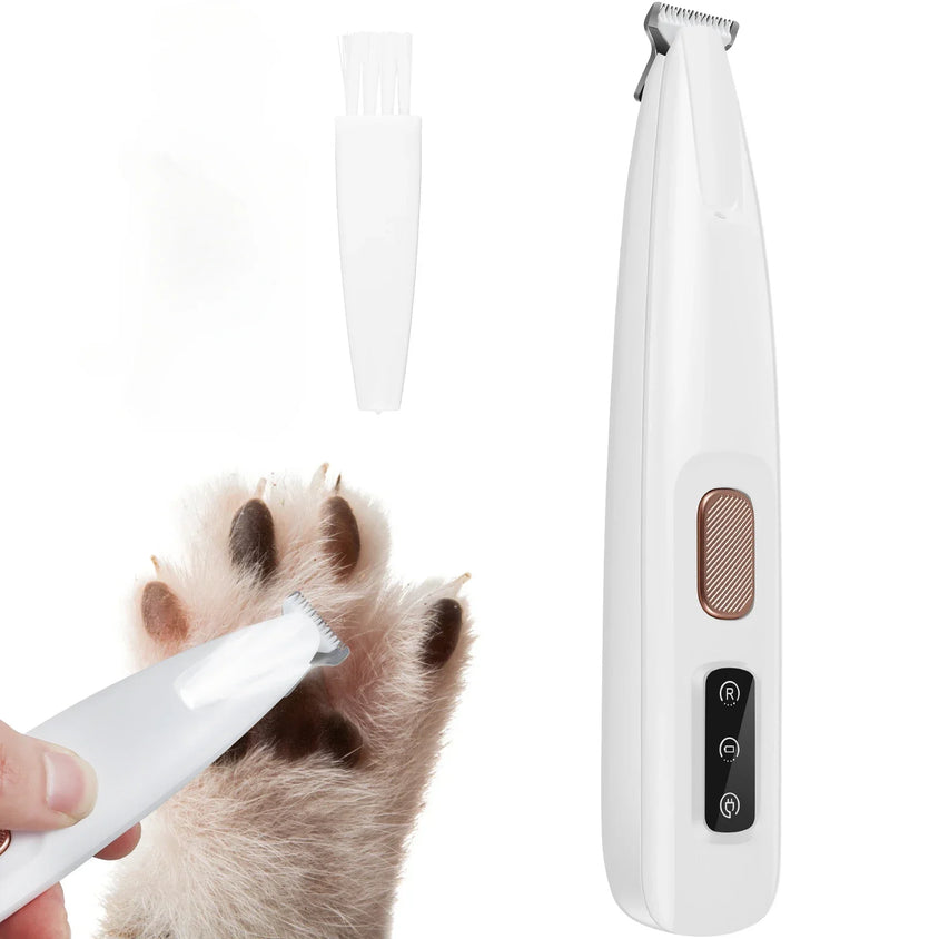 New Dog Paw Trimmer with LED Light Fully Waterproof Pet Hair Trimmer with LED Display Dog Clippers for Grooming 18mm Widen Blade - CatebyPets