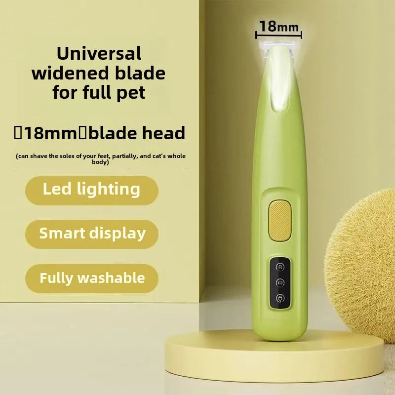 New Dog Paw Trimmer with LED Light Fully Waterproof Pet Hair Trimmer with LED Display Dog Clippers for Grooming 18mm Widen Blade - CatebyPets