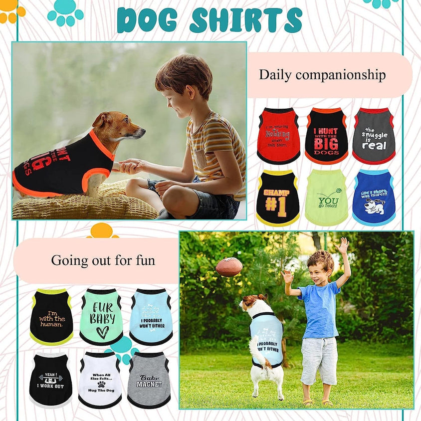 Pet Printed Shirts with Funny Letters , 12 Styles - CatebyPets