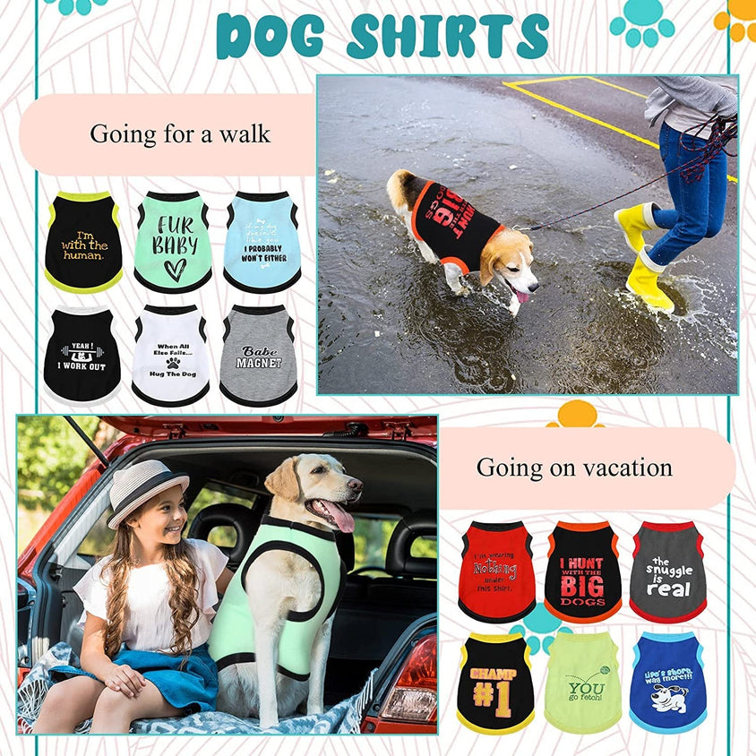 Pet Printed Shirts with Funny Letters , 12 Styles - CatebyPets