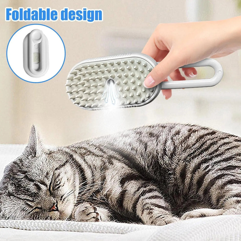 Pet Steam Brush Cat Dog Cleaning Steamy Spray comb - CatebyPets