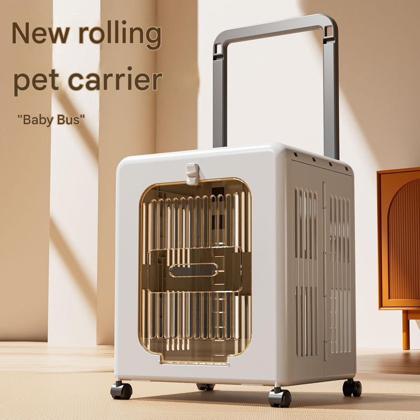 Pet Travel Carrier With Wheels: Foldable Rolling Case For Pets - CatebyPets