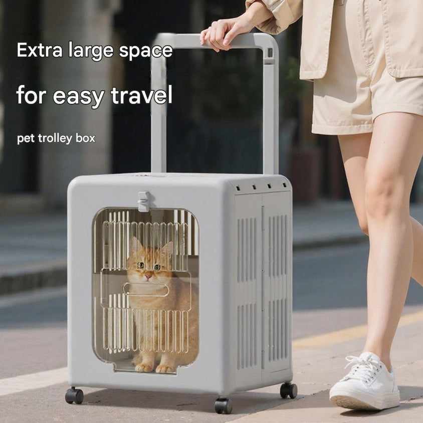 Pet Travel Carrier With Wheels: Foldable Rolling Case For Pets - CatebyPets