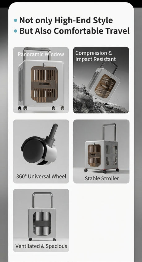 Pet Travel Carrier With Wheels: Foldable Rolling Case For Pets - CatebyPets
