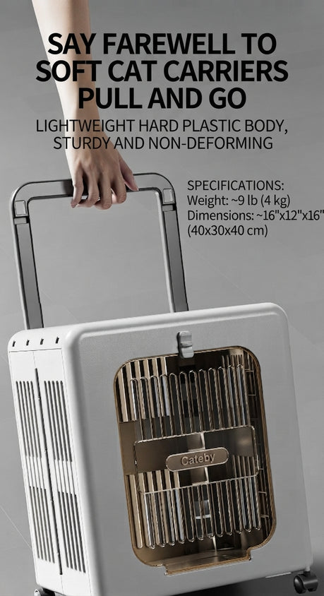 Pet Travel Carrier With Wheels: Foldable Rolling Case For Pets - CatebyPets