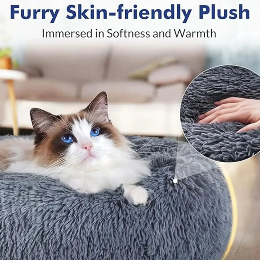 40-90cm 6 Sizes Round Pet Bed for Large Dog Bed Super Soft Cat Bed Plush Dog House for Medium Dog House Winter Warm Sleeping - CatebyPets