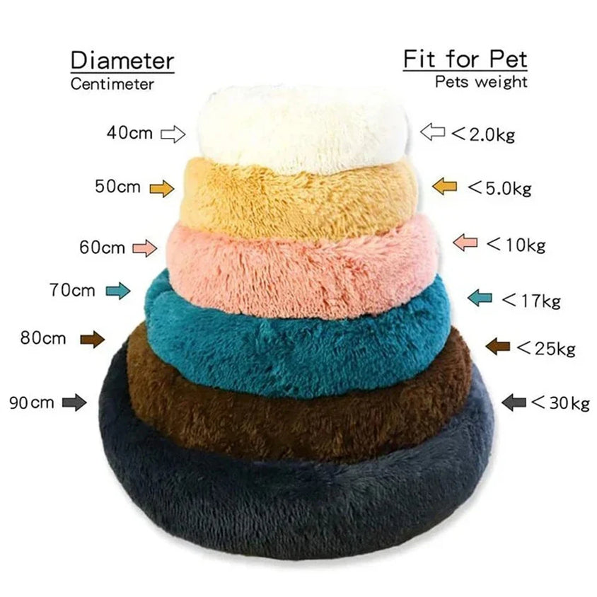 40-90cm 6 Sizes Round Pet Bed for Large Dog Bed Super Soft Cat Bed Plush Dog House for Medium Dog House Winter Warm Sleeping - CatebyPets