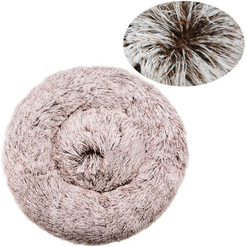40-90cm 6 Sizes Round Pet Bed for Large Dog Bed Super Soft Cat Bed Plush Dog House for Medium Dog House Winter Warm Sleeping - CatebyPets