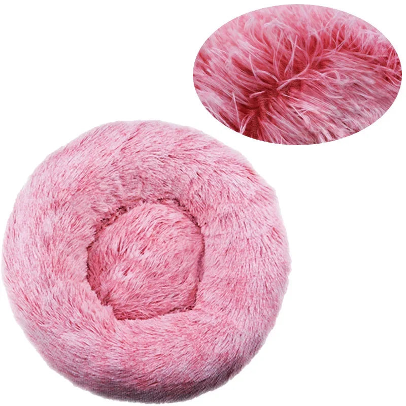 40-90cm 6 Sizes Round Pet Bed for Large Dog Bed Super Soft Cat Bed Plush Dog House for Medium Dog House Winter Warm Sleeping - CatebyPets