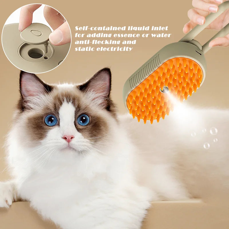 Pet Steam Brush Cat Dog Cleaning Steamy Spray Massage Beauty Comb,
 Steamy Pet Grooming Brush,
 Pet Cleaning Steam Comb,
 Steam Massage Comb for Dogs and Cats.