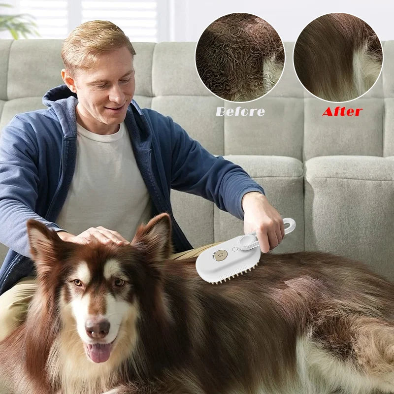 Pet Steam Brush Cat Dog Cleaning Steamy Spray Massage Beauty Comb,
 Steamy Pet Grooming Brush,
 Pet Cleaning Steam Comb,
 Steam Massage Comb for Dogs and Cats.