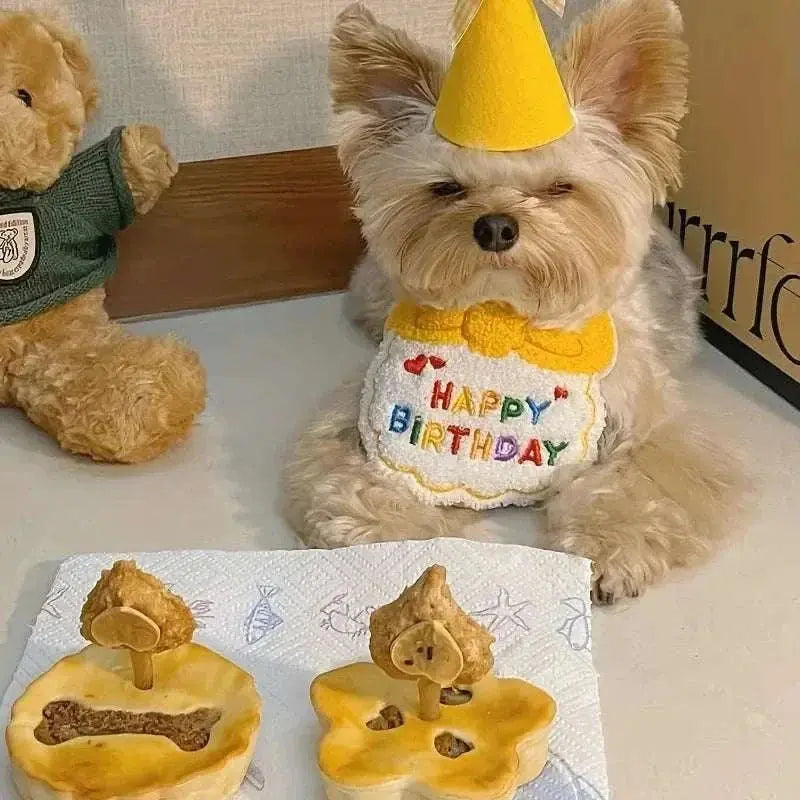 Adorable Dog & Cat Birthday Hat & Bandana Set - CatebyPets