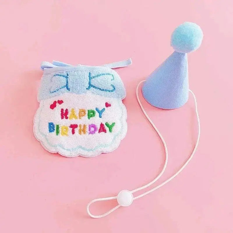 Adorable Dog & Cat Birthday Hat & Bandana Set - CatebyPets