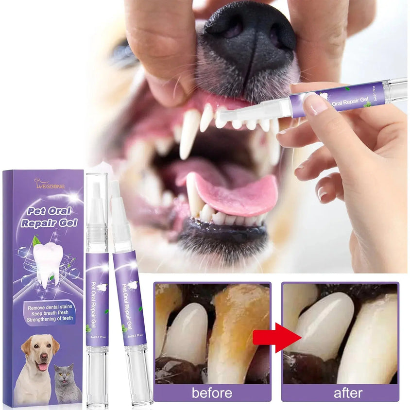 Dog Oral Cleaning Gel Tooth Stain Cleaner - CatebyPets