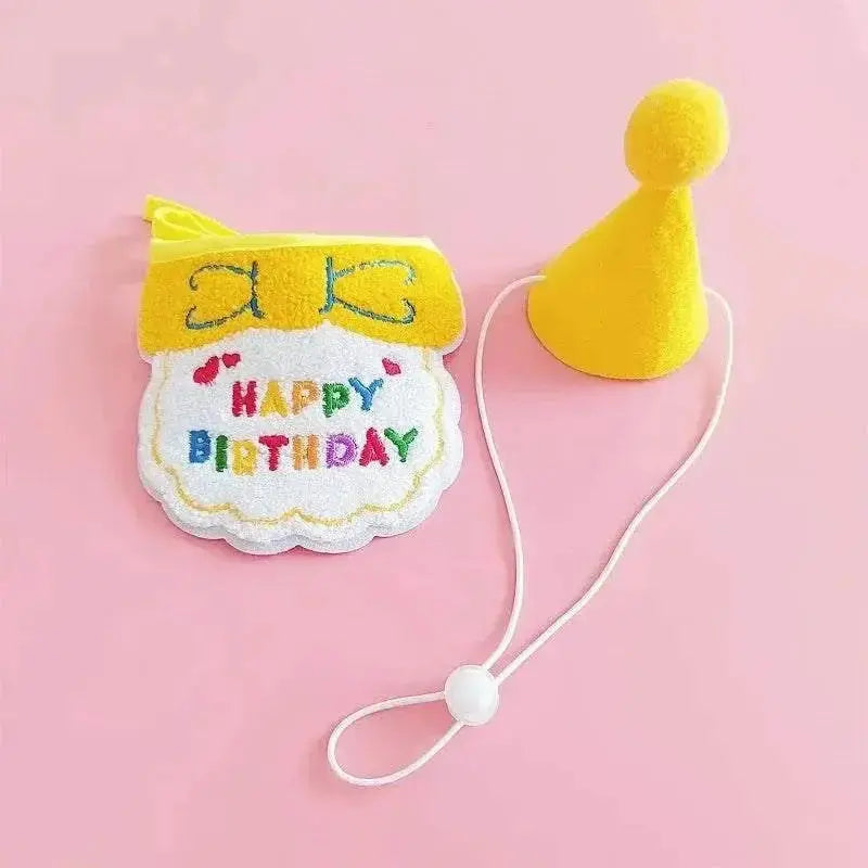 Adorable Dog & Cat Birthday Hat & Bandana Set - CatebyPets