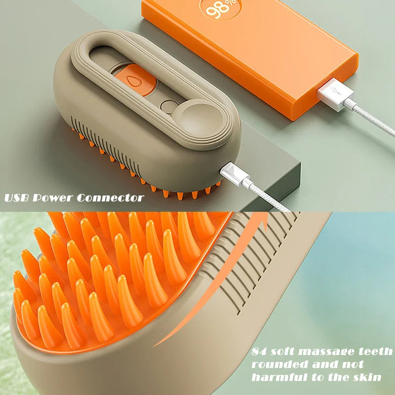 Pet Steam Brush Cat Dog Cleaning Steamy Spray Massage Beauty Comb,
 Steamy Pet Grooming Brush,
 Pet Cleaning Steam Comb,
 Steam Massage Comb for Dogs and Cats.