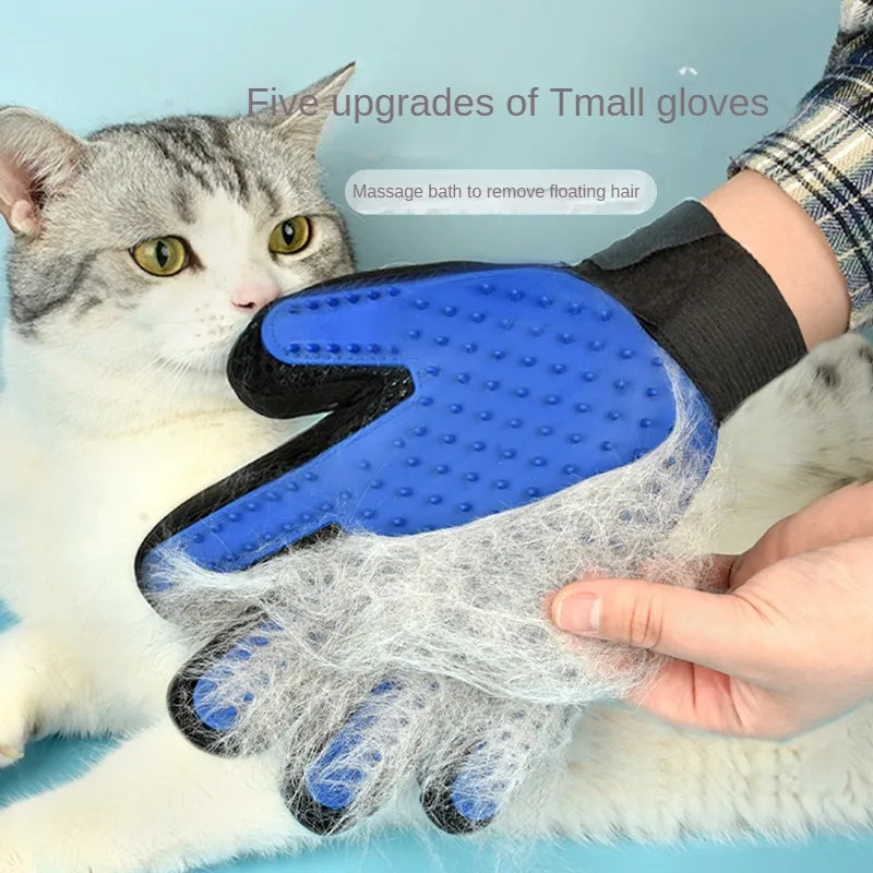 Silicone Pet Grooming Gloves Cats Hair Brush and Comb Gloves to Bathe Dogs Cleaning Hair Removal  for Dog Animal Use Supplies - CatebyPets
