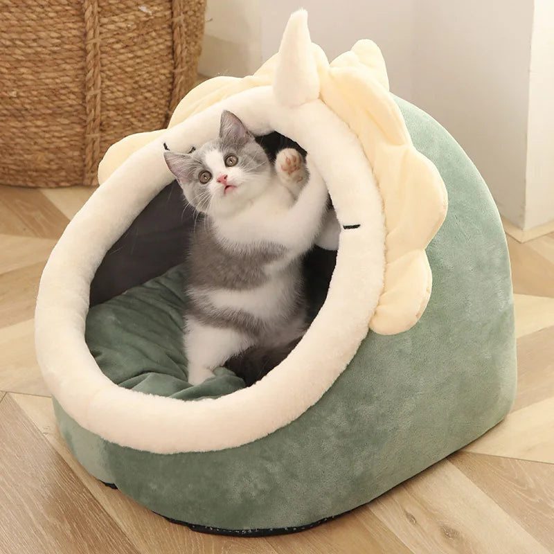 Ultra-Cozy Plush Cat Bed - Non-Toxic, Machine Washable Design - CatebyPets