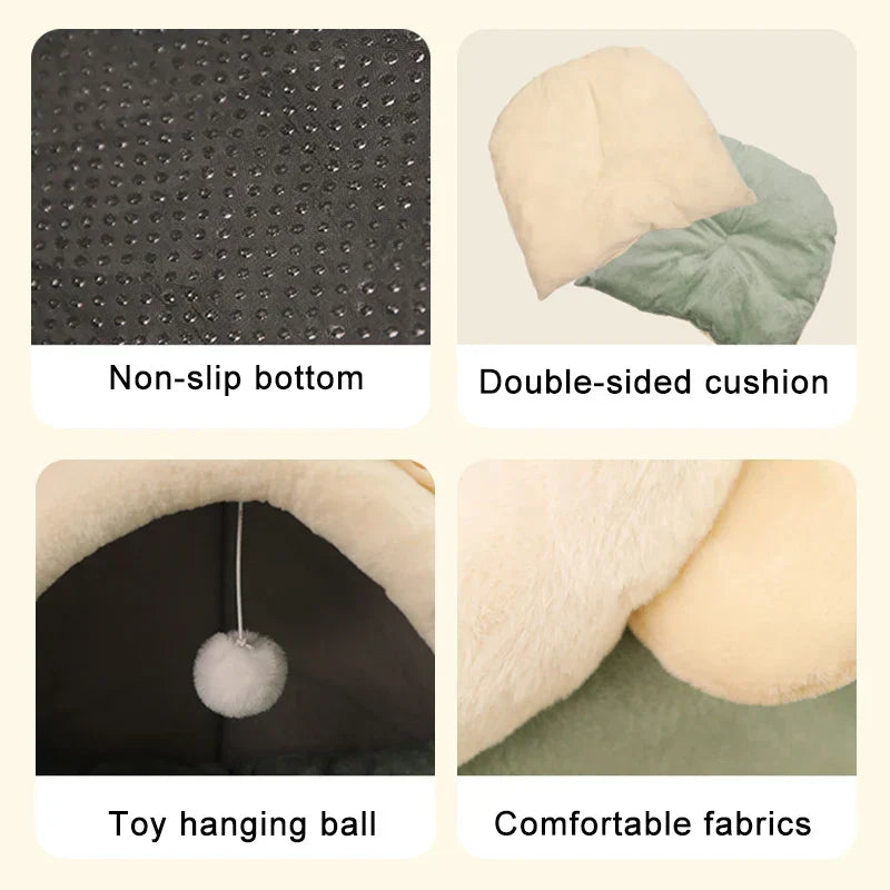 Ultra-Cozy Plush Cat Bed - Non-Toxic, Machine Washable Design - CatebyPets