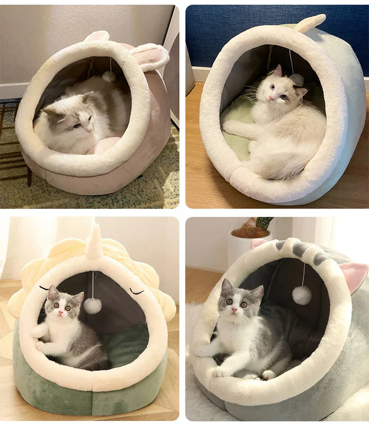 Ultra-Cozy Plush Cat Bed - Non-Toxic, Machine Washable Design - CatebyPets