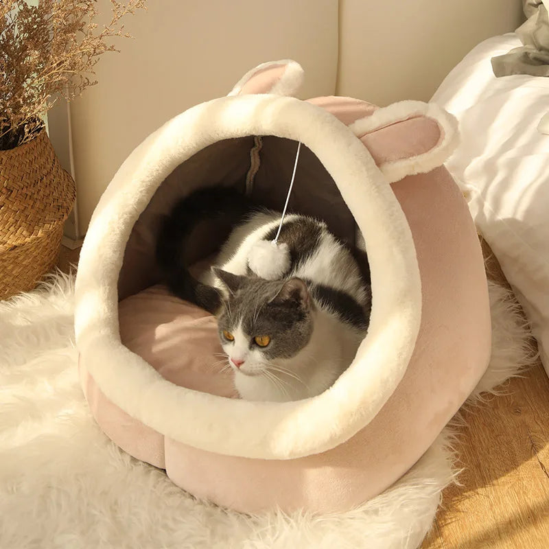 Ultra-Cozy Plush Cat Bed - Non-Toxic, Machine Washable Design - CatebyPets