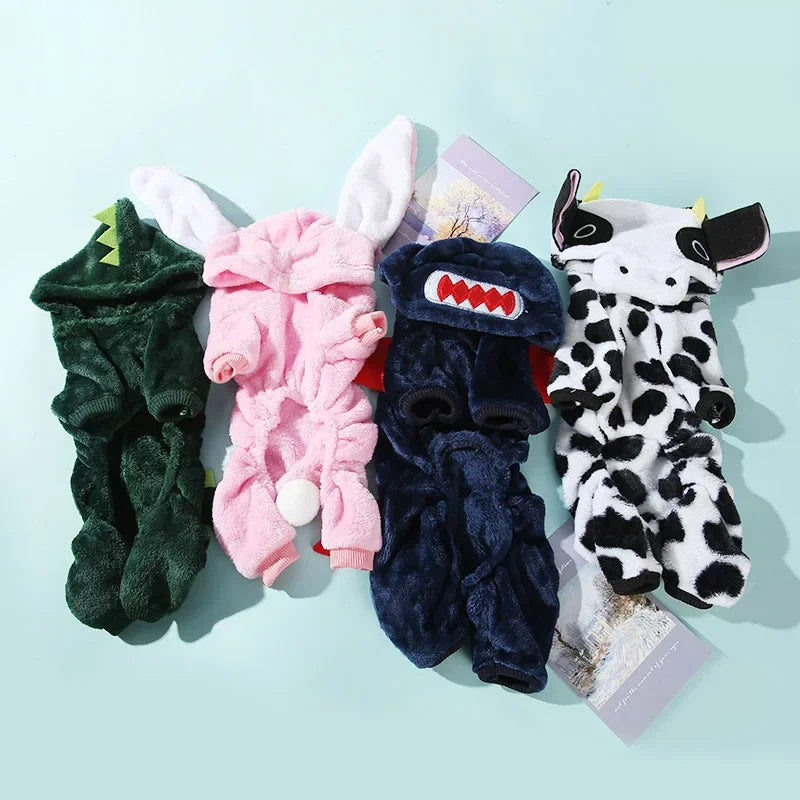Fleece Dog Clothes Cosplay Pet Hoodies Winter Warm Dog Coat Jacket For Small Dogs Jumpsuits Chihuahua Yorkie Clothes Pet Apparel - CatebyPets