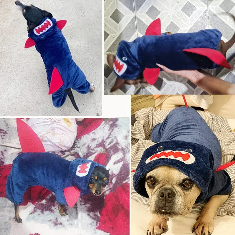Fleece Dog Clothes Cosplay Pet Hoodies Winter Warm Dog Coat Jacket For Small Dogs Jumpsuits Chihuahua Yorkie Clothes Pet Apparel - CatebyPets