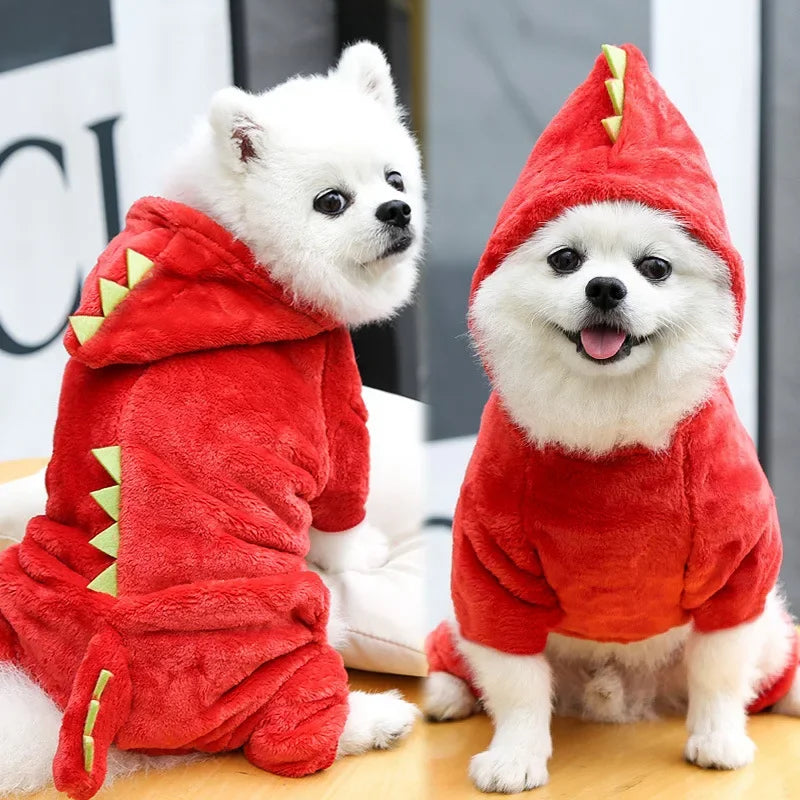 Fleece Dog Clothes Cosplay Pet Hoodies Winter Warm Dog Coat Jacket For Small Dogs Jumpsuits Chihuahua Yorkie Clothes Pet Apparel - CatebyPets