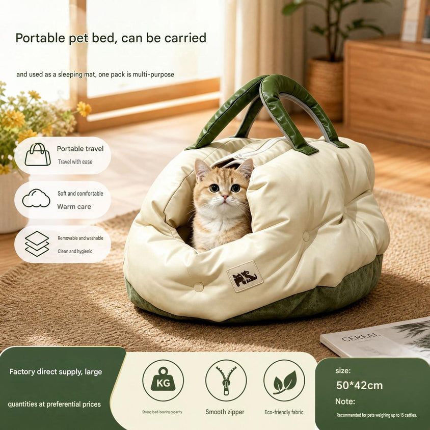 Small Pet Carrier Bag Portable Outdoor Home Kennel For Cats Dogs - CatebyPets